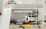 Twin over Twin Bunk Bed, House Shaped with Slide & Ladder, Metal