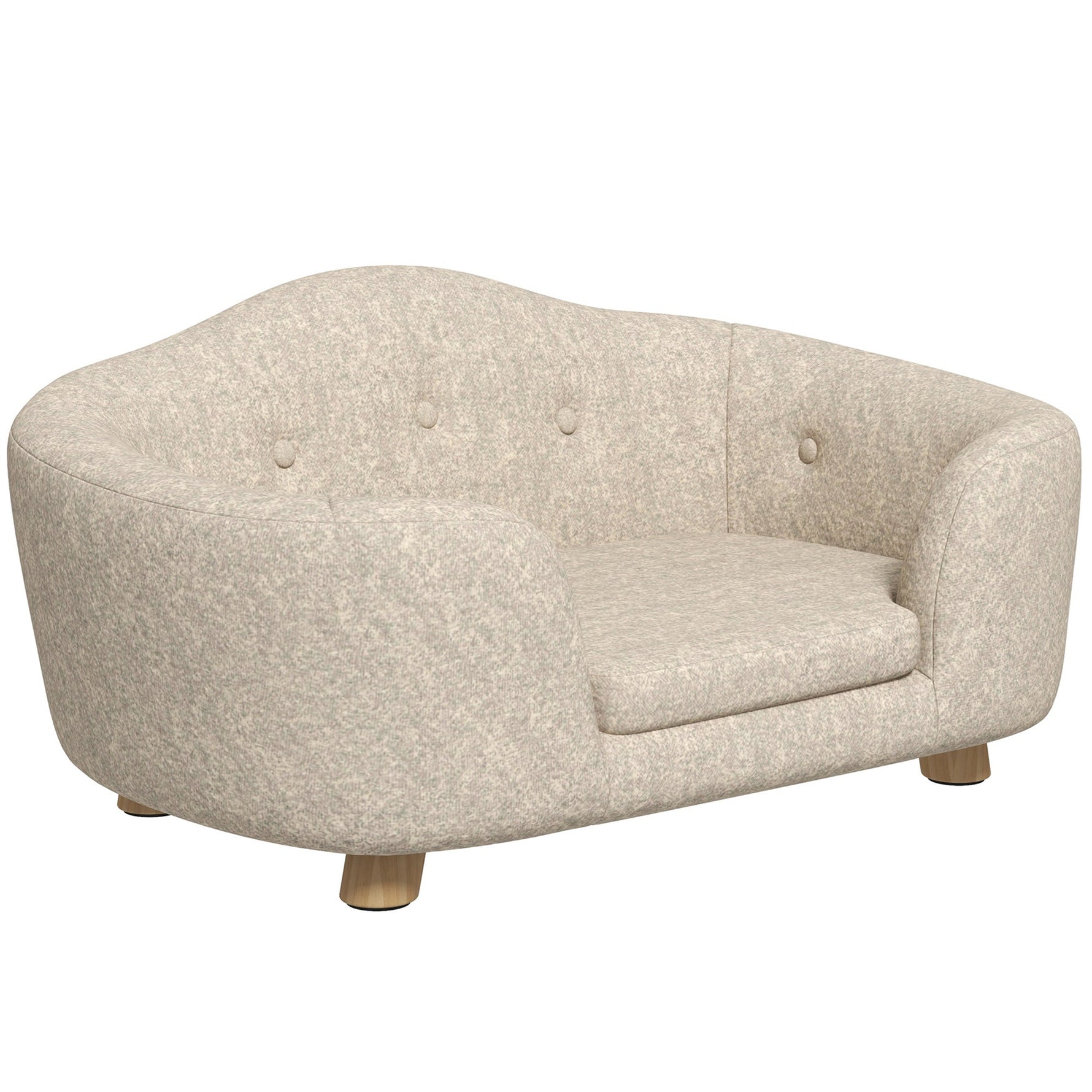 Dog Sofa Plush Cushion Small Pine Cream White