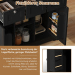 Mobile Kitchen Cart 132cm Folding Worktop Multifunctional Storage Cabinet Integrated Socket Country Style