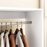 Mobile Wardrobe with Shelf, 4 Swivel Wheels, White