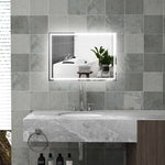 Bathroom Mirror, LED Touch Switch, White