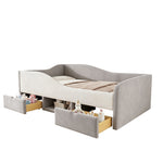 Upholstered Children's Bed 90x190 with Drawers, Grey Velvet