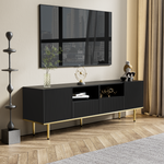 TV Cabinet, Modern with Golden Feet and Edge