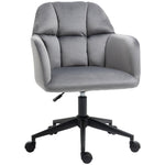 Office Chair, Modern Swivel Height Adjustable Armrest, Velvet Gray