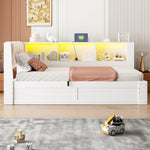 Daybed with Hydraulic Storage 90x200cm Pine Wood White
