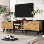 Modern TV Cabinet with 2 Doors, 2 Open Compartments - 160.5 x 35.5 x 45 cm