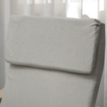 Lounge Chairs Set of 2 with Footstool, Armrest, Headrest, Light Grey Linen