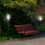 Solar LED Street Lights 2-pack Waterproof Energy Saving Stainless Steel, Black