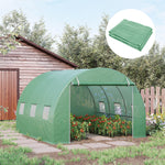Replacement Cover for Garden Greenhouse Tunnel 9 m², 3x3x2m, PE Anti-UV Waterproof, Green