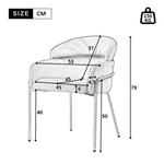 Dining Chair Single Light Luxury with Metal Legs Velvet Pink