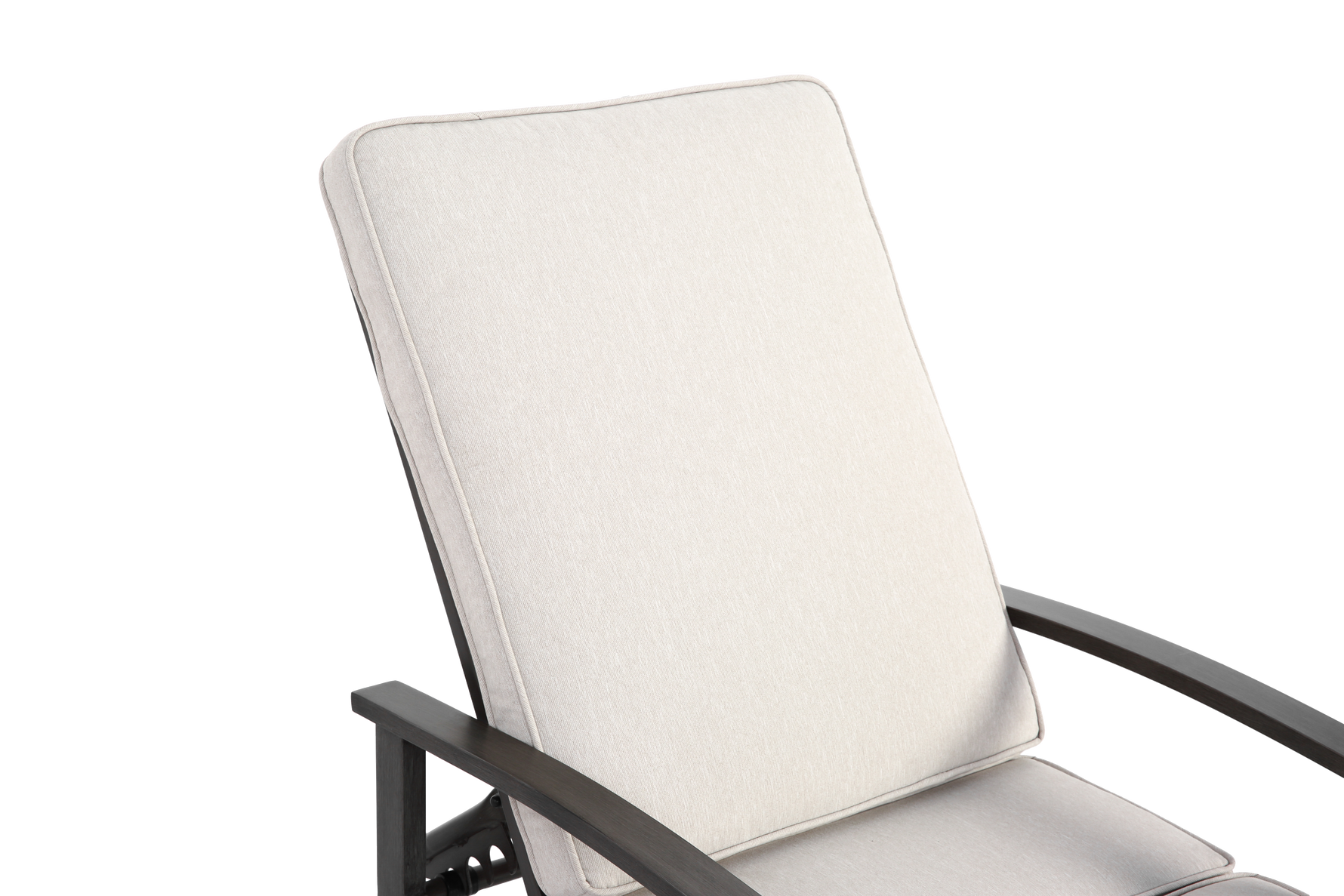 Lounge Patio Chair, Adjustable Reclining Aluminum, Waterproof Beige Cushion