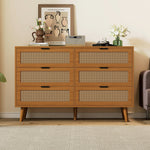 Chest of drawers 6 drawers with metal handles made of wood