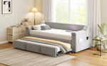 Sofa Bed, Bluetooth Stereo, Storage, Slatted Frame, Light Grey Velvet