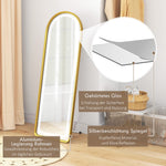 Full-Length Mirror, Dimmable LED, Wall & Standing, Touch Switch, Gold