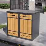 Bin Storage Unit, 120-240 Litre Capacity, Double Door, Lockable with Ventilation, Galvanized Steel