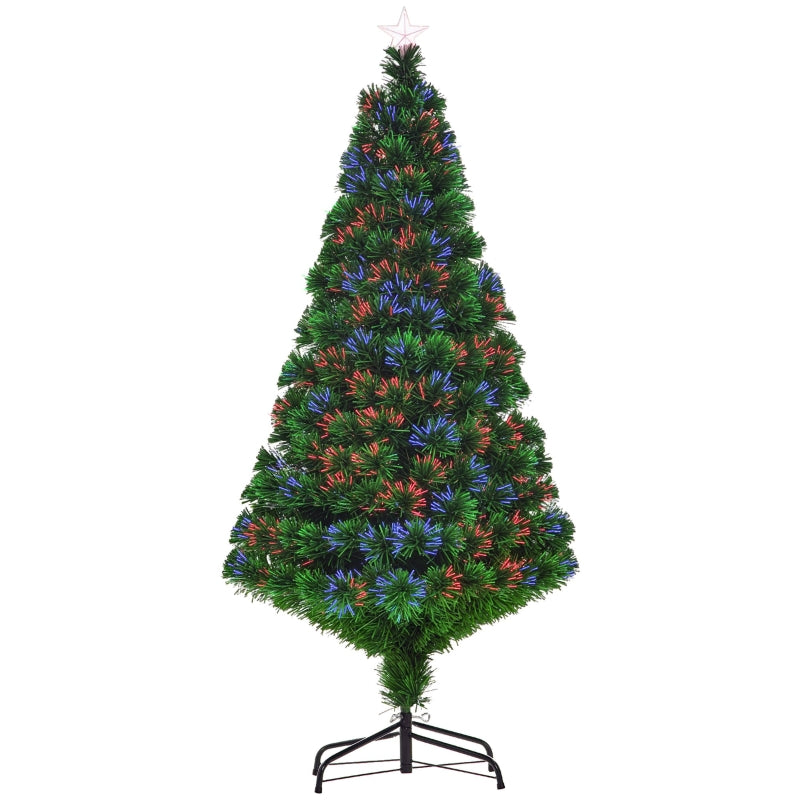 Artificial Christmas Tree 150cm, LED Lights & 180 Tips, Green