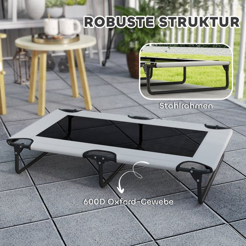 Portable Elevated Dog Bed, Raised Pet Breathable Mesh, Light Gray