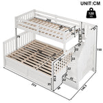 Bunk Bed 90/140x200cm Hydraulic Storage Ladder White