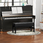 Piano Bench, Height-Adjustable, Storage, 220 kg Capacity, Faux Leather, Black