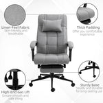 Office Chair Ergonomic Swivel Adjustable with Footrest, Linen