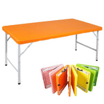 Portable Folding Table 125cm Adjustable Height, Orange