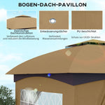 Gazebo 3.4x3.4m Water-Repellent UV Protection, Beige Metal