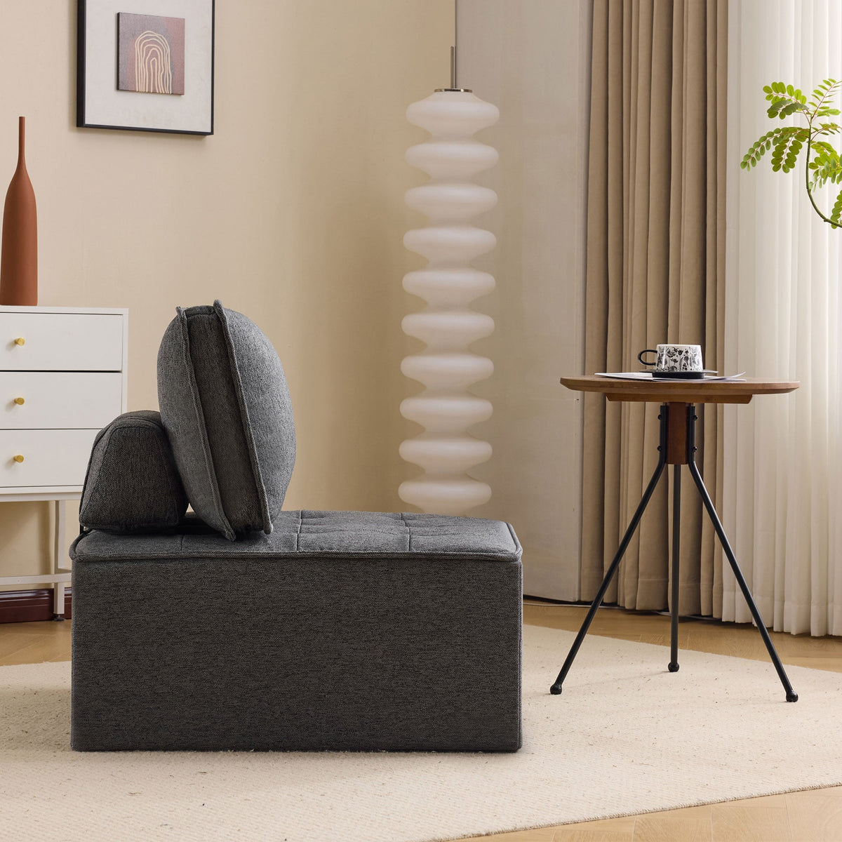 Single Sofa: Compact Armchair for Living Room, Fabric