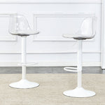Adjustable Beam Chair (2-Pack) Swivel & Height Adjustable - Transparent/White