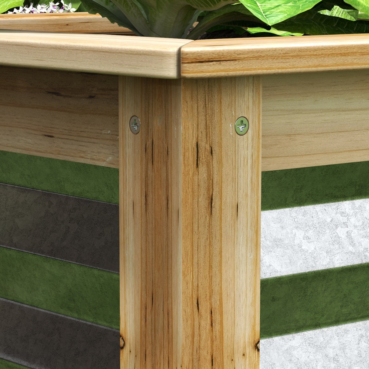 Raised Bed, Flower Box Planter, Metal & Wood