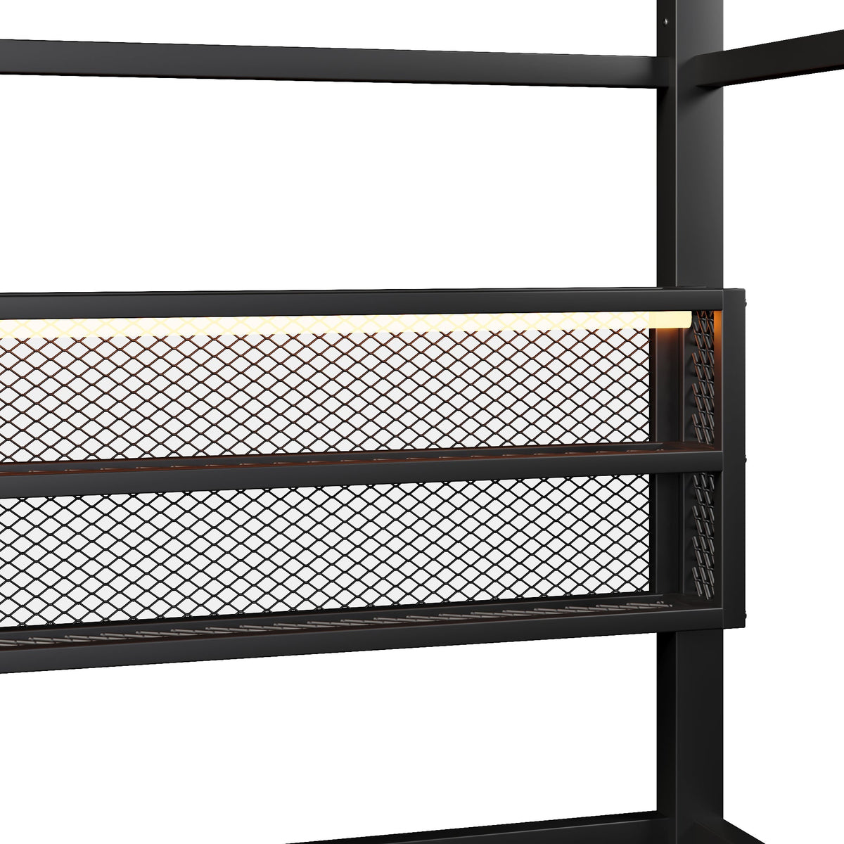 House-shaped Platform Bed 90x200 with Fence LED Lighting Black