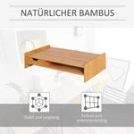 Monitor Stand Screen Desk Organizer with Drawers, Natural Bamboo