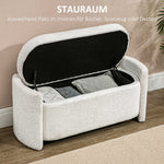 Bench, Upholstered Storage with Lid, Cream