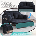 Multifunctional Sofa Bed, Foldable Pull-Out, USB Charging, Cup Holder, Fabric