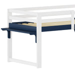 Children's Loft Bed 90x200 cm with Ladder & Table, White-Navy Blue