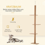 Scratching Post Climbing Tree, Height-Adjustable Play Tree for Cats, Light Brown