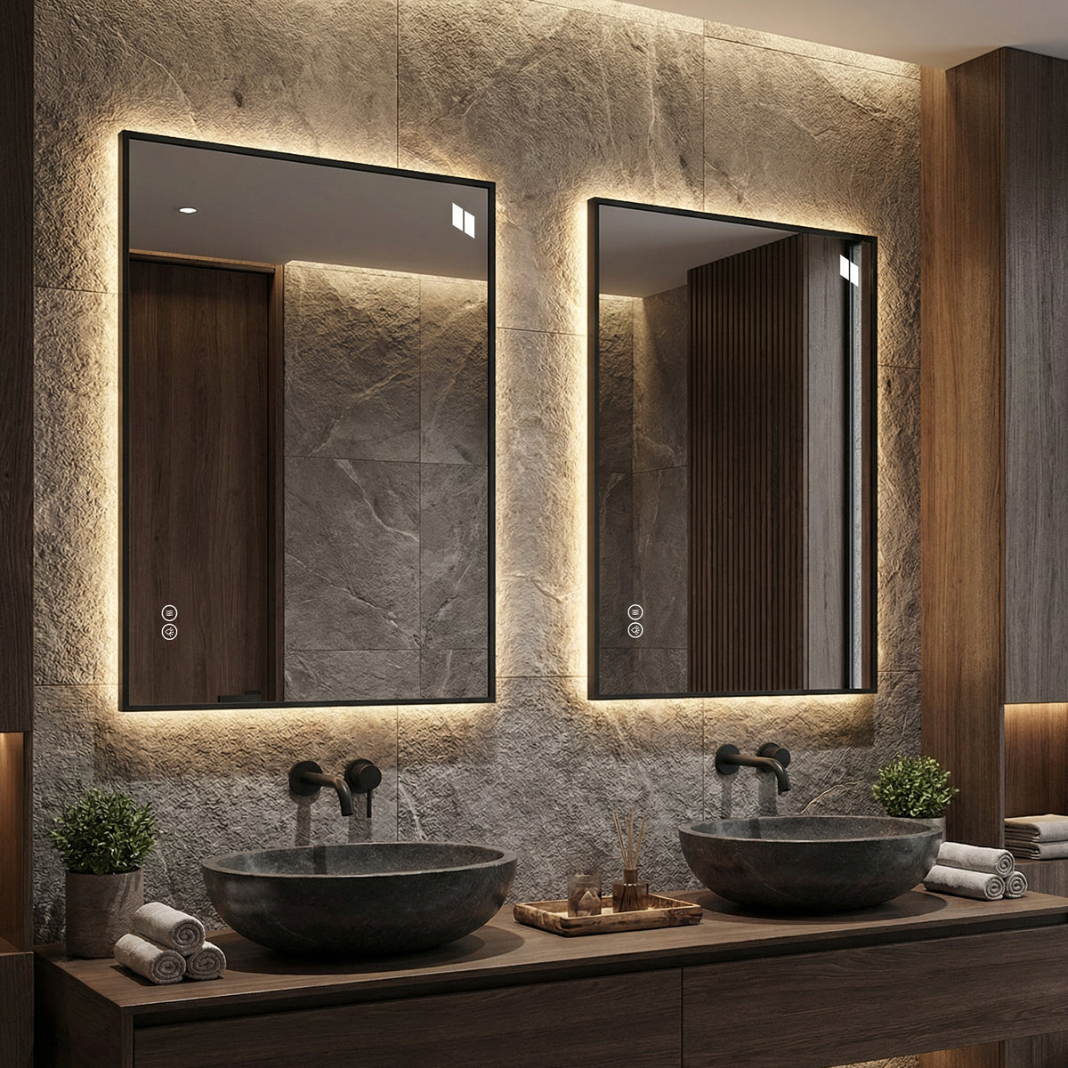 LED Bathroom Mirror 50x70 cm Anti-Fog Dimmable Silver Glass