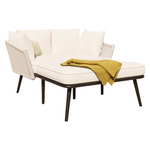 Garden Sofa with Cushions and Pillows, Outdoor Sun Lounger and Furniture Set, Beige