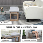 Footstool upholstered with wooden legs, 68x38x42 cm, grey