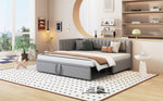 Sofa Bed, L-Shaped Pull-Out 90/180x200cm, Velvet Gray