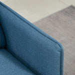 2-seater Sofa, Thick Cushion Upholstered with Steel Legs, Dark Blue
