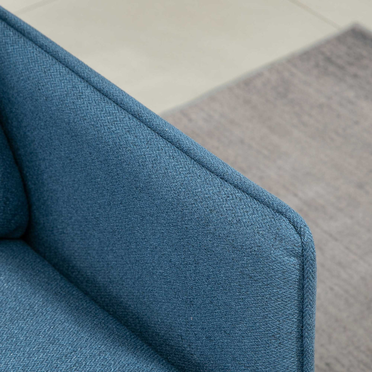 2-seater Sofa, Thick Cushion Upholstered with Steel Legs, Dark Blue