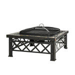 Fire Bowl 3-in-1 with Spark Guard & Grill Grate, Black