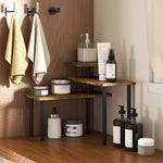 Kitchen Shelf, Rotating 3-Level Microwave Rack, Industrial Standing Metal