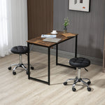 Salon Stools, Height Adjustable Swivel Rolling, Faux Leather Black
