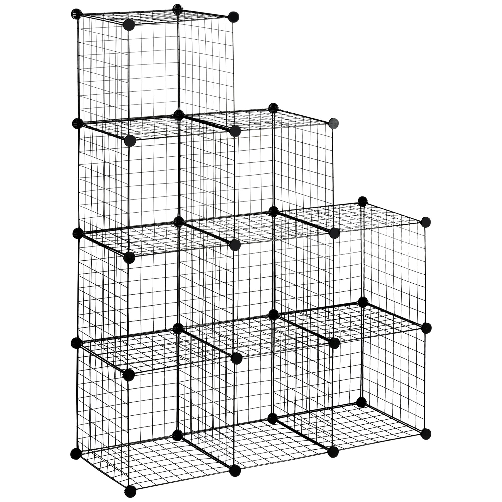 Shelving System, 9 Compartments Shoe Rack, Steel Wire Black