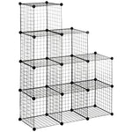 Shelving System, 9 Compartments Shoe Rack, Steel Wire Black