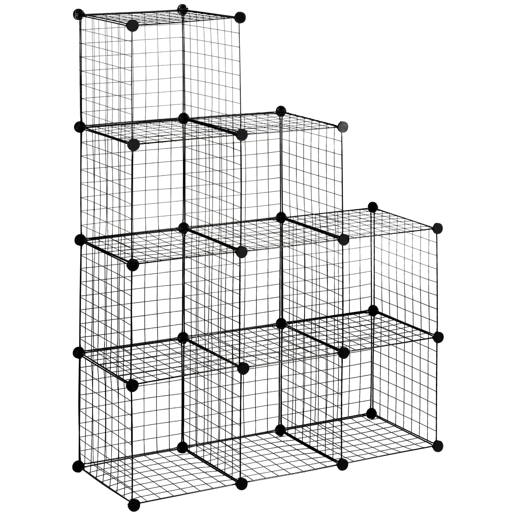 Shelving System, 9 Compartments Shoe Rack, Steel Wire Black