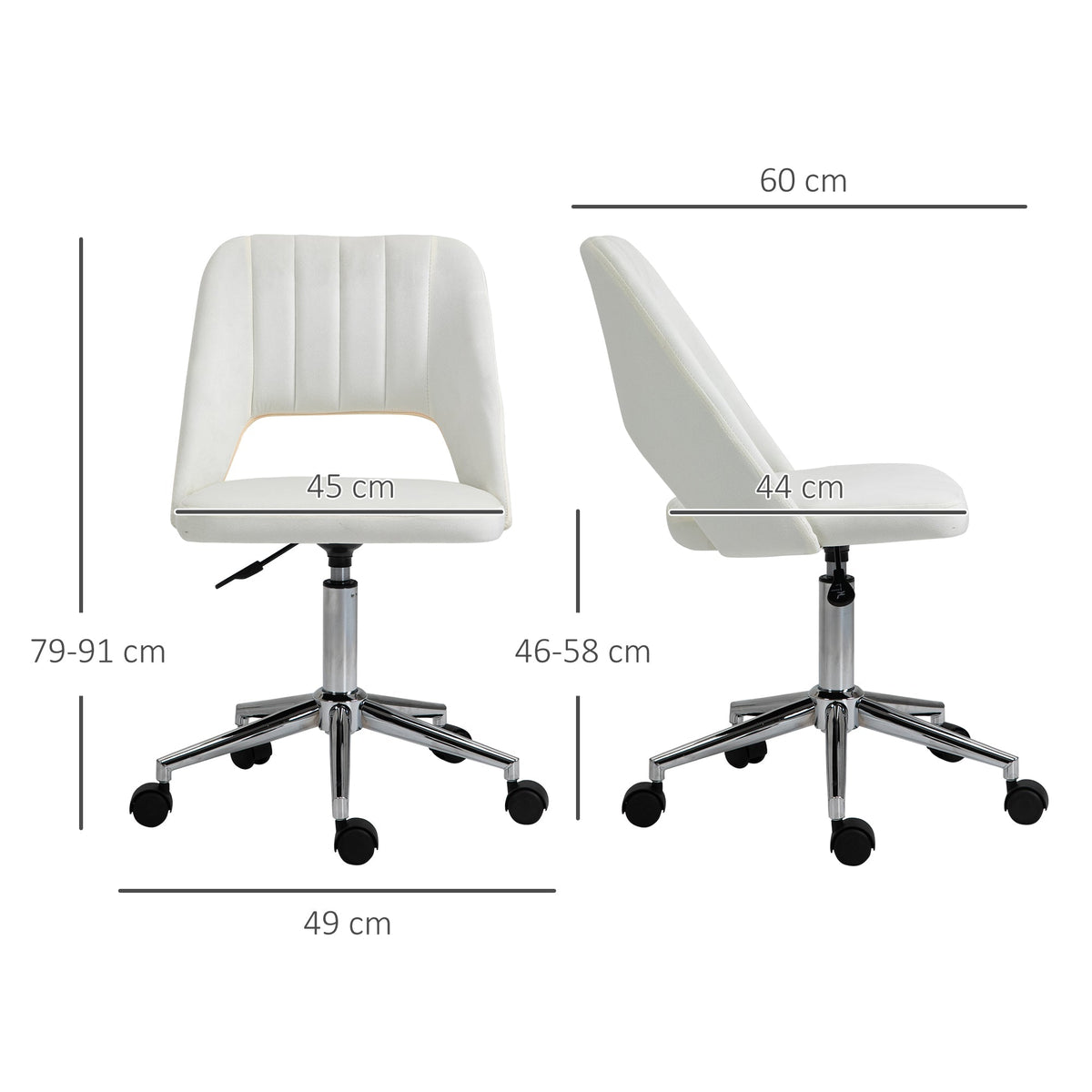 Swivel Chair Height-Adjustable Compact Ergonomic, Beige