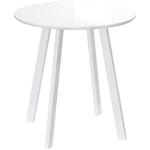 Dining Table Round Kitchen Side Room Angled Legs White 72x72x75cm
