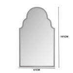 Rectangular Wall Mirror 61x101cm Silver Metal Frame